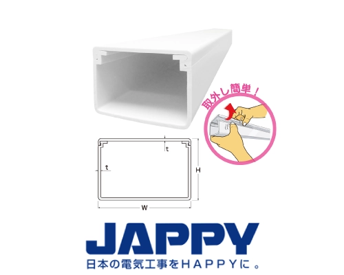 樹脂製ケーブル配線保護カバーNダクト　JAPPY