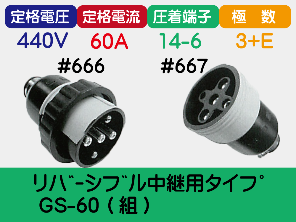 ﾘﾊﾞｰｼﾌﾞﾙ中継用ﾀｲﾌﾟ GS-60 (組)