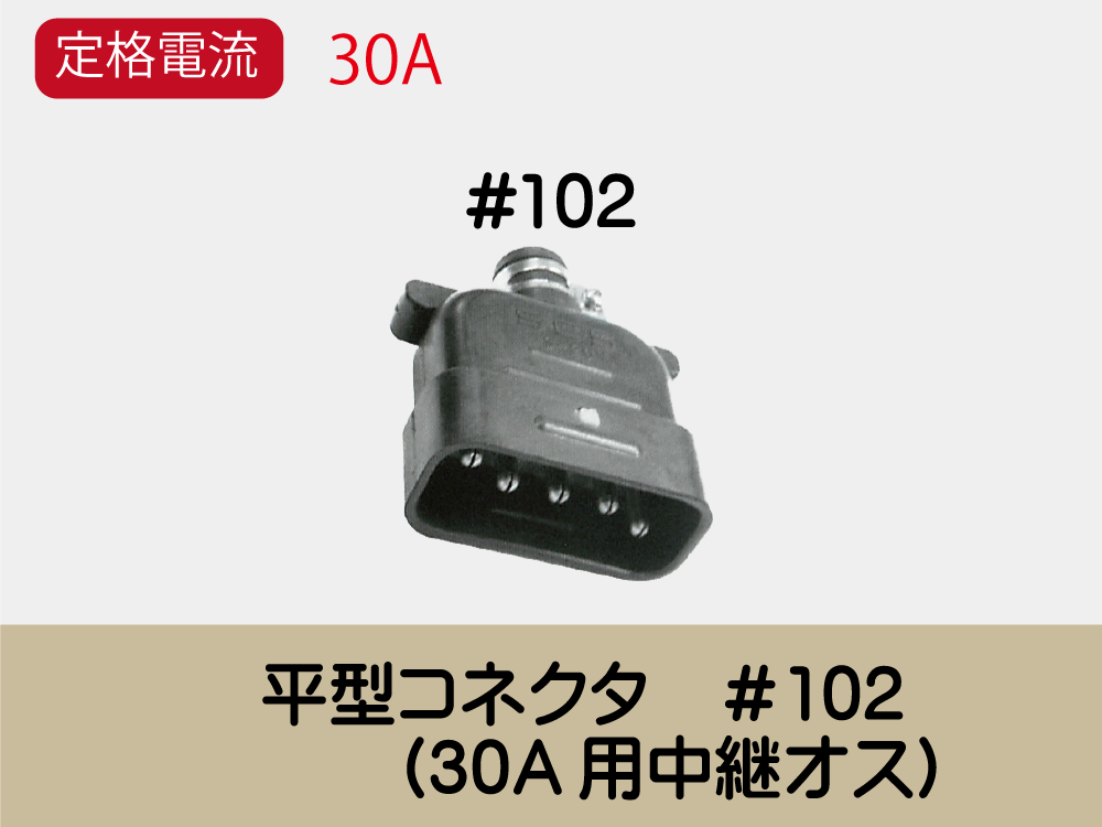 平型ｺﾈｸﾀ　＃102　　(30A用中継ｵｽ)