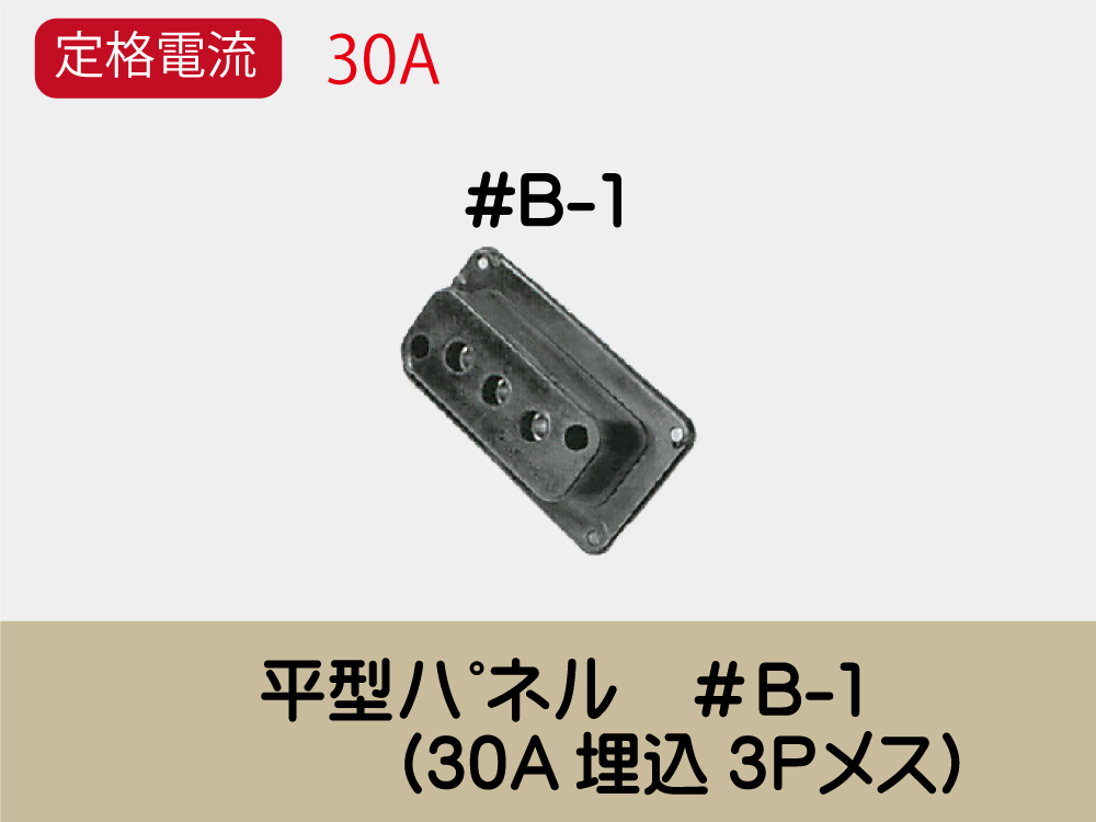 平型ﾊﾟﾈﾙ　＃B-1　　(30A埋込3Pﾒｽ)