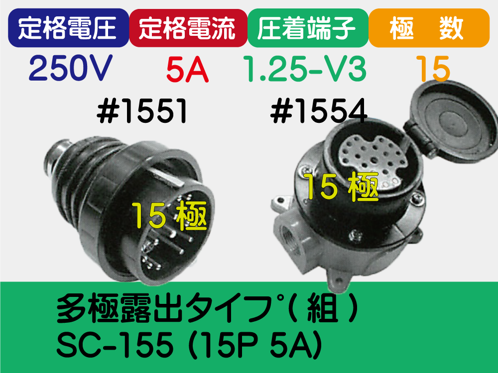 多極露出ﾀｲﾌﾟ(組) SC-155 (15P 5A)