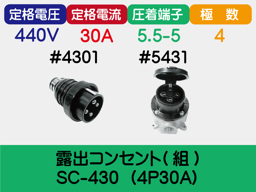 露出ｺﾝｾﾝﾄ(組) SC-430  (4P30A)