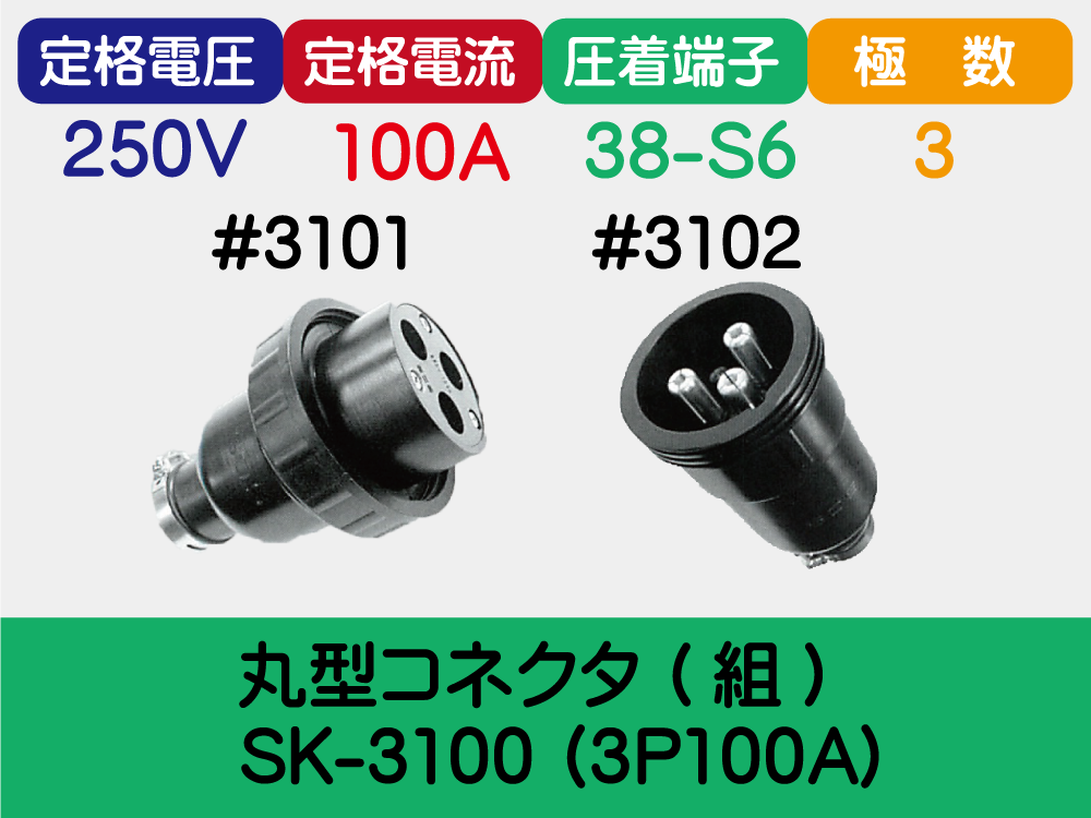 丸型ｺﾈｸﾀ (組) SK-3100 (3P100A)