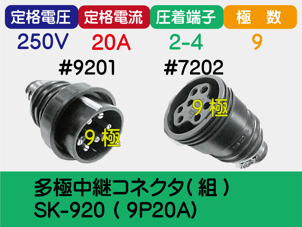 多極中継ｺﾈｸﾀ(組) SK-920 ( 9P20A)