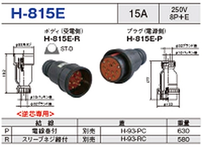 コードコネクタ H-815E一覧