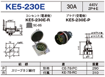 埋込型コネクタ KE5-230E一覧