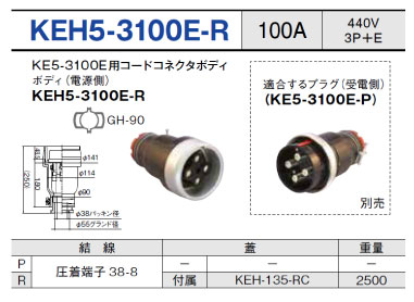 露出型コネクタ(防滴型) KEH5-3100E-R