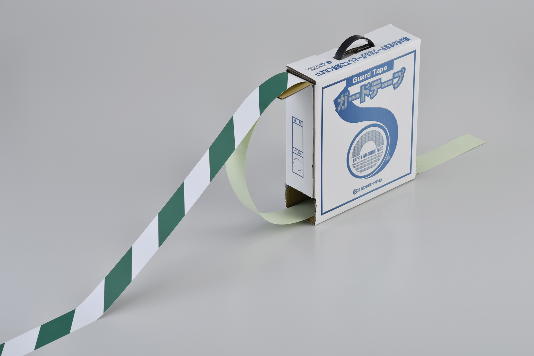 ガードテープ 白/緑 148064 GT-501WG,（安全標識・安全用品 日本緑十字 