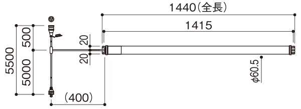 直管形LEDシリンダーライト 連結型 40W相当 200V GLN-KL40P2F-T,（仮設