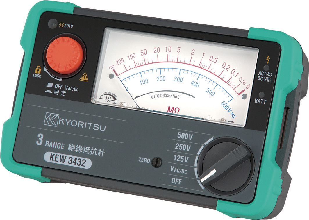 JAPPY アナログ式３レンジ絶縁抵抗計 ３４３２－ＪＰ