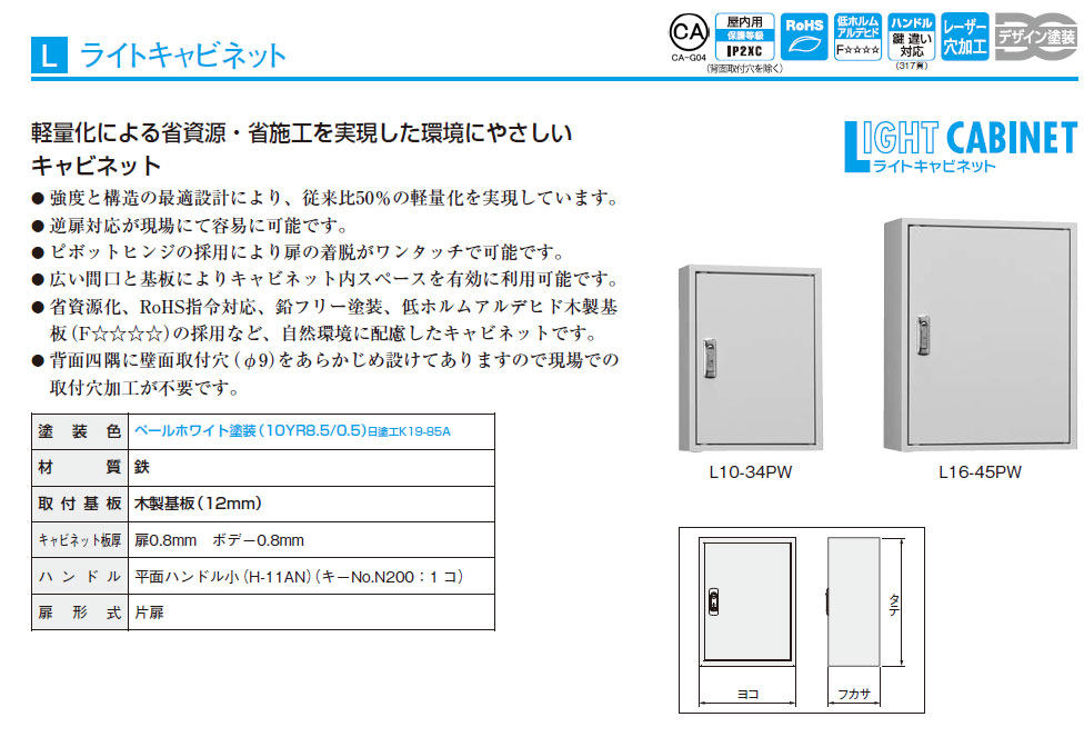 日東工業 ライトキャビネット L16-45PW - 5