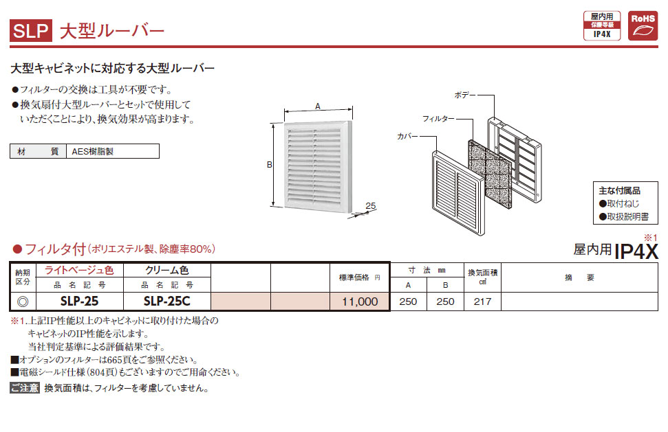 SLP-25 SLP 大型ルーバー,（電設資材）,の通販 詳細情報,電設資材